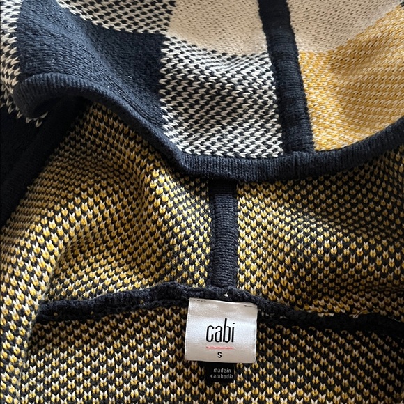 CAbi Navy and Yellow Plaid Knit Jacket - Picture 2 of 3
